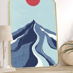 Myntra Elegant Homes Blue & Red Mountain Landscape Printed Wall Art-image-61