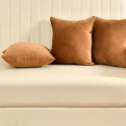 Shadowkart Set of 3 Fibre Filled Faux Velvet Ultra Soft Sleep Pillow-45
