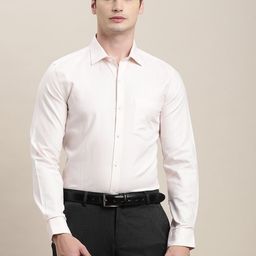 Turtle Men Standard Slim Fit Textured Spread Collar Cotton Formal Shirt-image-92