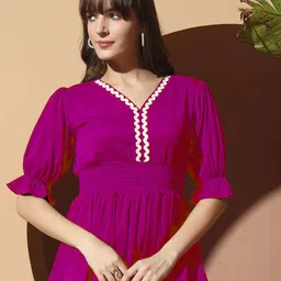 ZWERLON Puff Sleeve V-Neck Smocked Top-picture-28
