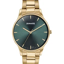 Sonata Men Dial & Stainless Steel Bracelet Style Straps Analogue Watch 77144YM04-12