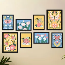 Art Street Indian Art Print Butterfly with Flower Wall Hanging For Home Decor-picture-31