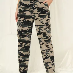 TANDUL Women Camouflage Printed Regular Fit Cargos-image-26