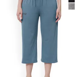 FFLIRTYGO Pack Of 3 Cotton Mid-Rise Capri Lounge Pants-image-26