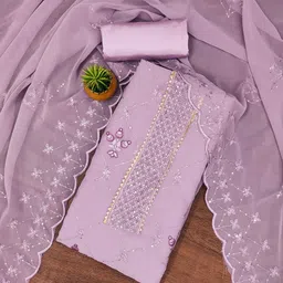 LeeliPeeri Designer Floral Embroidered Sequinned Unstitched Dress Material-image-74