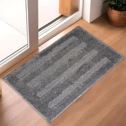 Myntra Elegant Homes Grey Striped Ultra-Absorbent Rectangular Doormat-image-17