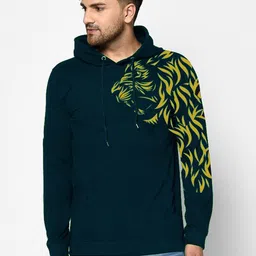 RELANE Men Printed Hooded Pockets T-shirt-picture-43