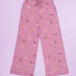 KiddoPanti Girls Hello Heart Printed Pure Cotton Straight-Leg Lounge Pants-image-89