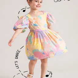 THE BABY TRUNK Floral Print Organic Cotton A-Line Dress-image-81