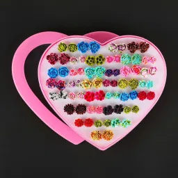 Fashion 36 Pairs Combo Set Floral Design Multicolour Stud Earrings for Women Alloy Earring Set-image-12