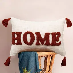 HOMADORN Off White & Multicoloured Embroidered Rectangle Cushion Covers-image-87