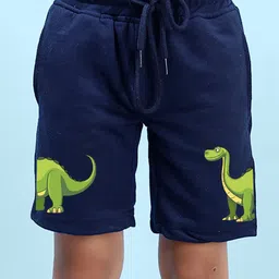 NUSYL Boys Dinosaur Printed Mid-Rise Knee Length Regular Fit Cotton Shorts-picture-6