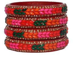 trylo fashion Set Of 4 Stone Studded Bangles-image-81