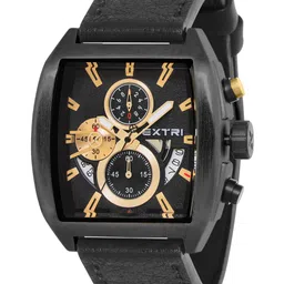 EXTRI Men Dial & Leather Textured Straps Analogue Watch X6075-D-44