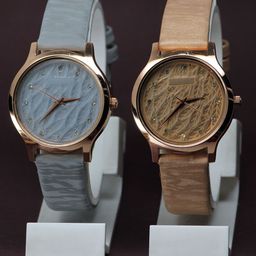 VIRAKTI Unisex Set of 2 Leather Straps Analogue Watches M.F-46-GREY-ROSEGOLD-image-93
