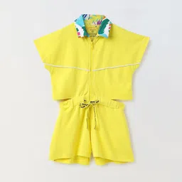 SPUNKIES Girls Shirt Collar Cotton Jumpsuit-10