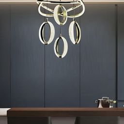 GAUVIK Gold-Toned & White Textured Contemporary Ceiling Lamp-7