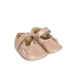 Neska Moda 6 To 12 Months Newborn Baby Girls Belly Shoe Fancy Partywear Soft Baby Sandal Booties (Toe to Heel Length - 12 cm, Brown)-48