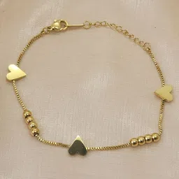 DressBerry Gold-Plated Heart Dots Single Line Wraparound Bracelet-52