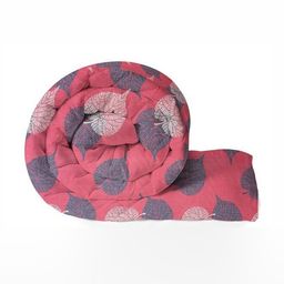 Comfowell Pink Floral Printed 210 GSM Heavy Winter Cotton Double Bed Comforter-image-15