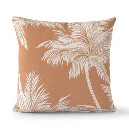 SASHAA WORLD Cream-Coloured & Beige 2 Pcs Palm Tree Printed Cotton Square Cushion Covers-9