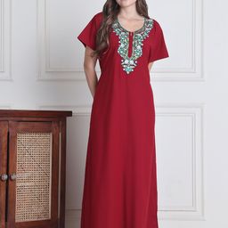 Secret Wish Embroidered Maxi Nightdress-image-95