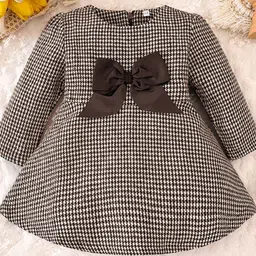 YK Girls Self Design Bow Detail Fit & Flare Dress-picture-8