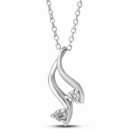 RAGABANDHA DESIGN STUDIO Brass Sliver Plated Minimal Chain With Cubic Zircon White Stones-image-97