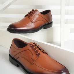 pelle albero Men Lace-Ups Formal Derby Shoes-image-93