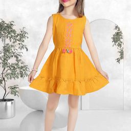 Lei-Chie Embroidered Linen A-Line Dress-image-83
