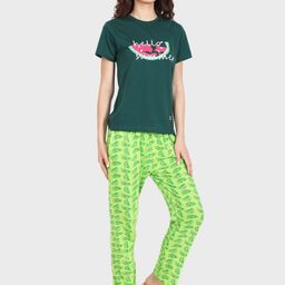 evolove Women Printed Round Neck Night suit-image-45