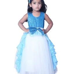 Wish little Girls Embellished Lace Frills Bows&Ruffles A-Line Maxi Dress Comes with a belt-picture-8