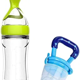Baby Silicone Spoon Bottle/Food Feeder Bottle with Fruit Feeder/Pacifier- SILICONE-image-45