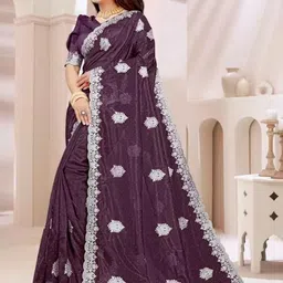 KALINI Embellished Embroidered Net Fusion Saree image 3