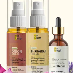 Dazze and blussh Set Of 3 Onion Hair Oil 100 ml, Bhringraj Hair Oil & Serum 30 ml Each-image-33