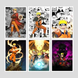 Naruto Anime Wall Poster Pack of 6 | A4 Size (8.27 x 11.69 inch) | 350 GSM Glossy Finish | Wall Collage Kit Posters | Posters for Wall Decoration | Wall Art for Bedroom, Office, Living Room, Dorm Room Paper Print-image-33