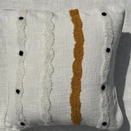 EXPORT HOUSE White & Brown Set of 2 Square Cushion Covers image 5