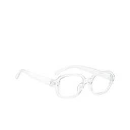 4Flaunt Unisex Clear Lens & White Rectangle Sunglasses with-16