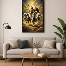 999Store Black & Yellow Canvas Religious Wall Paintings-image-70