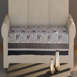 Fashion Throw Beige & Grey Printed Velvet 1 Piece Sofa Cover-image-77