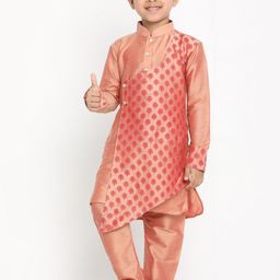 JBN Creation Boys Ethnic Motifs Printed Mandarin Collar Straight Kurta With Pyjamas-picture-33