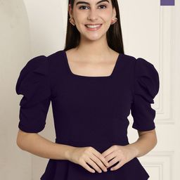 Tromko Pack of 2 Puff Sleeve Square Neck Top-image-8