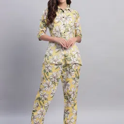 ROSEMELON Floral Printed Three-Quarter Sleeves Shirt With Trousers-39