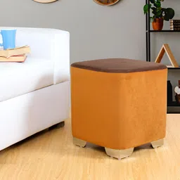 Shadowkart Brown Wooden Pouffes Sitting Mudda Square Ottoman-image-44