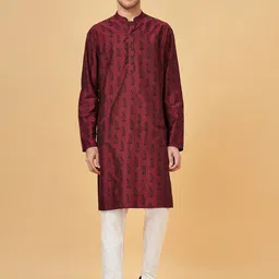 indus route by Pantaloons Men Geometric Flared Sleeves Kurta-55