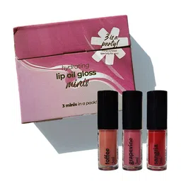 Ruby's Organics Set of 3 Hydrating Lip Oil Gloss Minis 3ml Each - Sunset image 2