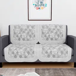 Aura Grey Cotton 4 Piece Sofa Cover-image-65