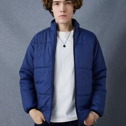 VOLTEDGE Men Mock Collar Solid Cotton Casual Lightweight Padded Jacket-picture-18