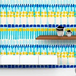 ArtzFolio Printed UV-Resistant Anti-Bacterial Colorful Dots And Stripes Peel & Stick Wallpaper-image-85