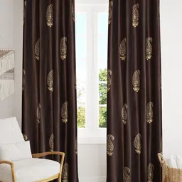 Galaxy Home Decor Brown Set of 2 Door Curtain-54